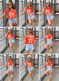 Oranje baseball shirt dames