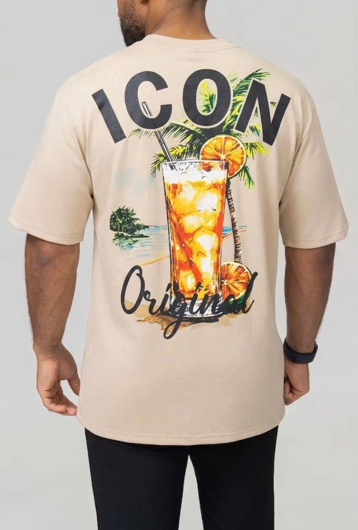 Icon t-shirt mannen beige