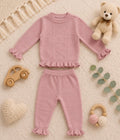 Baby ruffle setje roze