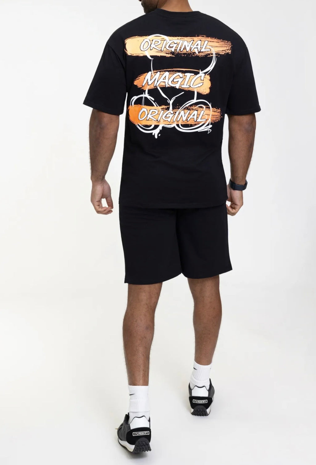 Mannen set zwart oranje