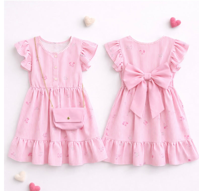 Jurk roze met strik