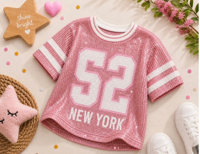 Roze pailletten shirt