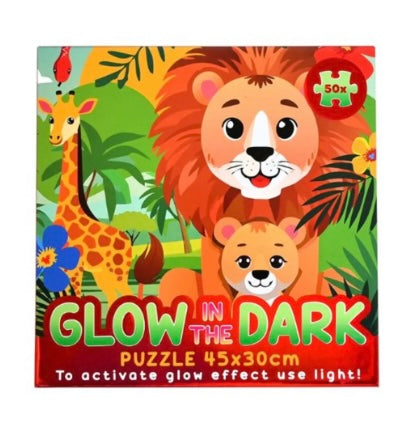 Glow in the dark puzzel leeuw 50 pcs