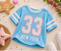 Blauw pailletten shirt