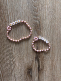Mama en mini armband roze